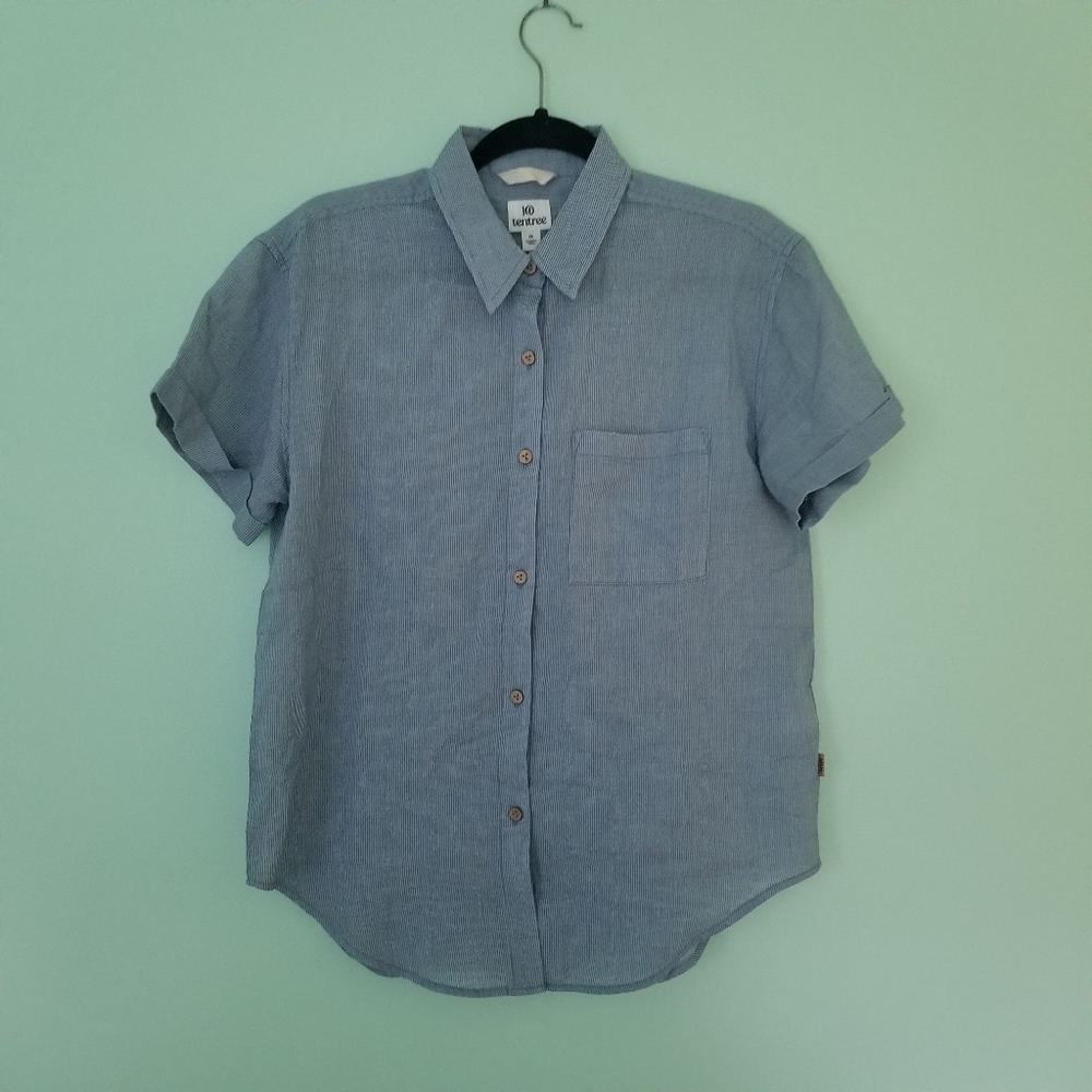 W Isa Woven Button Up by Tentree
